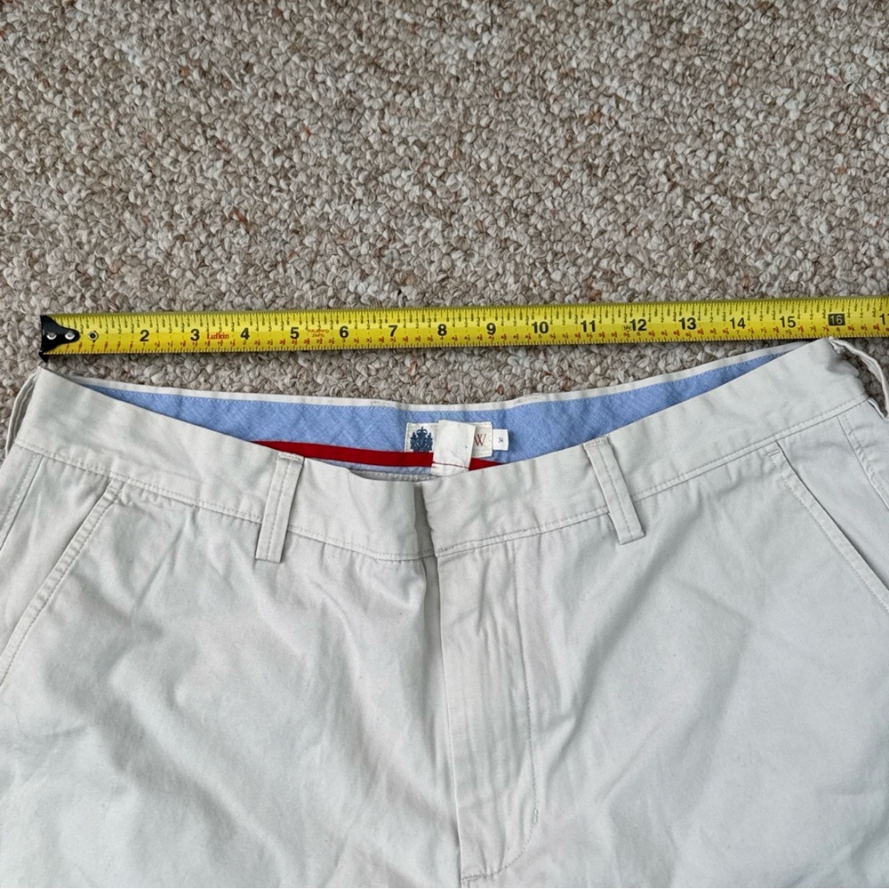 J. Crew Men's Off-White Flat-Front Chino Shorts 34 - Picture 3 of 5